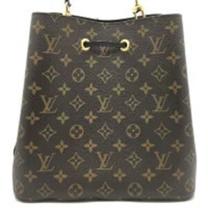 Louis Vuitton Black Noir Drawstring Tote Neo Shoulder Bag Brown Noe